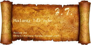 Halasy Tünde névjegykártya