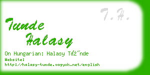 tunde halasy business card